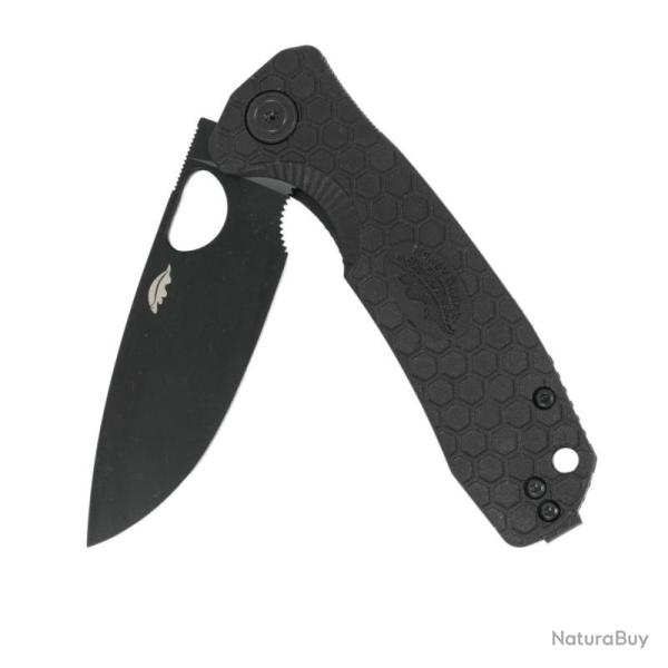 Couteau Honey Badger Knives Drop Point Medium Lame Acier 8Cr13MoV Manche FRN Noir Liner Lock HB1348