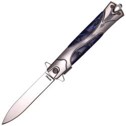 Couteau S-TEC T273338-4 Lame Acier Inox Manche Acier Inoxydable et Acrylique Bleu STT2733384