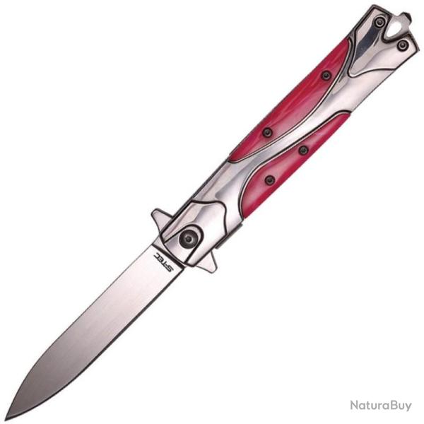 Couteau S-TEC T273338-3 Lame Acier Inox Manche Acier Inoxydable et Acrylique Rose STT2733383