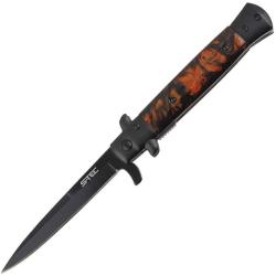 Couteau S-TEC Stiletto T273337-21 Lame Acier Inox Manche Acrylique Marron Linerlock A/O STT27333721