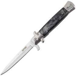 Couteau S-TEC Stiletto T273337-15 Lame Acier Inox Manche Acrylique Noir Marbr&eacute; Linerlock STT27333715