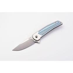 Couteau Alliance Designs Scout Lame Acier RWL-34 Manche Titane Bleu Framelock ALS1B