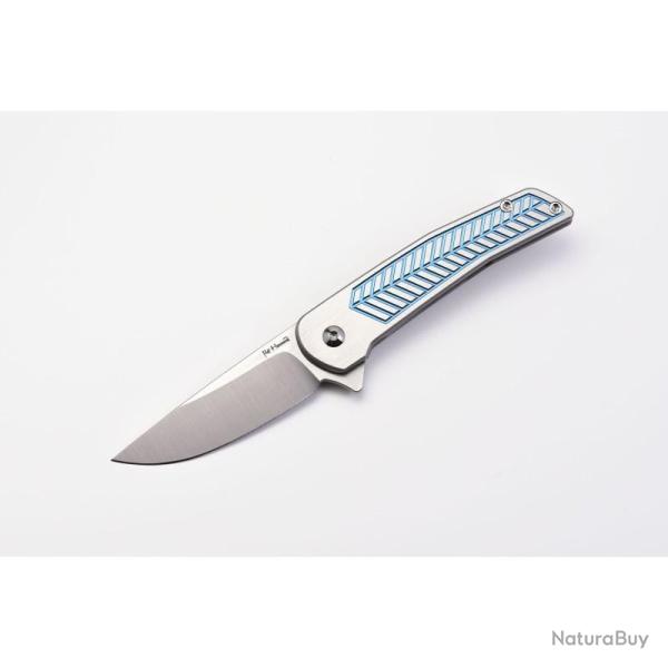 Couteau Alliance Designs Scout Lame Acier RWL-34 Manche Titane Bleu Framelock ALS1B