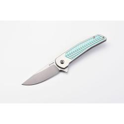 Couteau Alliance Designs Scout Lame Acier RWL-34 Manche Titane Vert Framelock ALS1GR