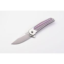 Couteau Alliance Designs Scout Lame Acier RWL-34 Manche Titane Violet Framelock ALS1P