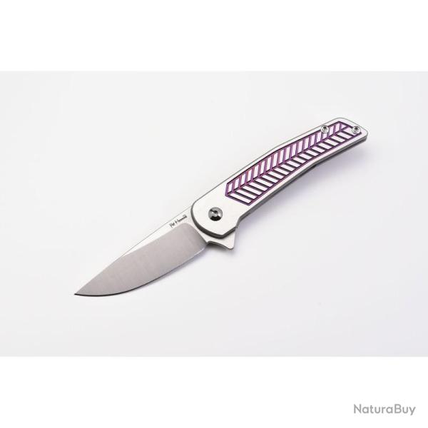 Couteau Alliance Designs Scout Lame Acier RWL-34 Manche Titane Violet Framelock ALS1P