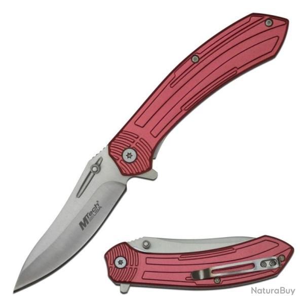 Couteau MTech 1201 Lame Acier 3Cr13 Manche Alu Rouge Linerlock MTA1201RD