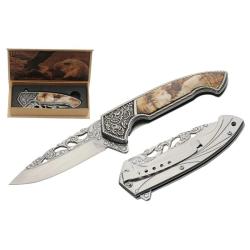 Couteau Rite Edge Eagle Lame Acier 420 Manche Inox/ABS Multicolore Framelock CN300606EG