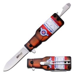 Couteau MTech Bottle American Lame Acier 3Cr13 Manche ABS Brun Linerlock MTA1195A