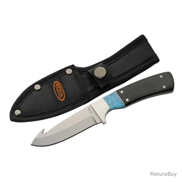 Couteau Fixe SZCO Guthook Lame Acier 3Cr13 Manche Pakkawood Noir �tui Nylon CN211629BL
