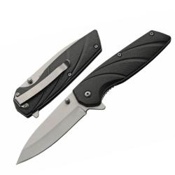 Couteau Rite Edge Dark Wave Lame Acier 3Cr13 Manche ABS Noir Linerlock CN300596