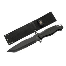 Couteau Fixe Rite Edge Ranger Tanto Lame Acier 3Cr13 Manche ABS Noir &Eacute;tui Nylon CN211631