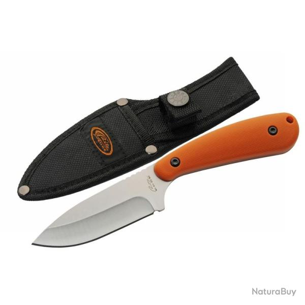 Couteau Fixe Rite Edge Trailing Skinner Lame Acier 3Cr13 Manche ABS Orange �tui Nylon CN211599OR