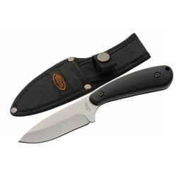 Couteau Fixe Rite Edge Trailing Skinner Lame Acier 3Cr13 Manche ABS Noir &Eacute;tui Nylon CN211599BK