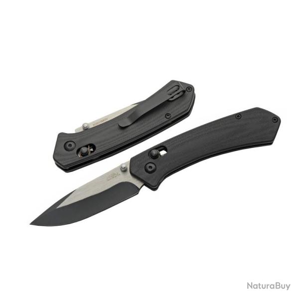Couteau Rite Edge Hades Lame Acier 8Cr13MoV Manche G10 Noir Cross Bar Lock RUC4009