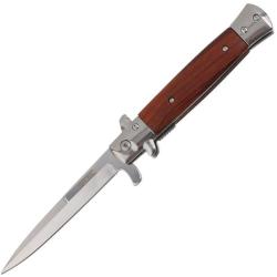 Couteau S-TEC Stiletto T273337-1 Lame Acier Inox Manche Bois Marron Linerlock A/O STT2733371
