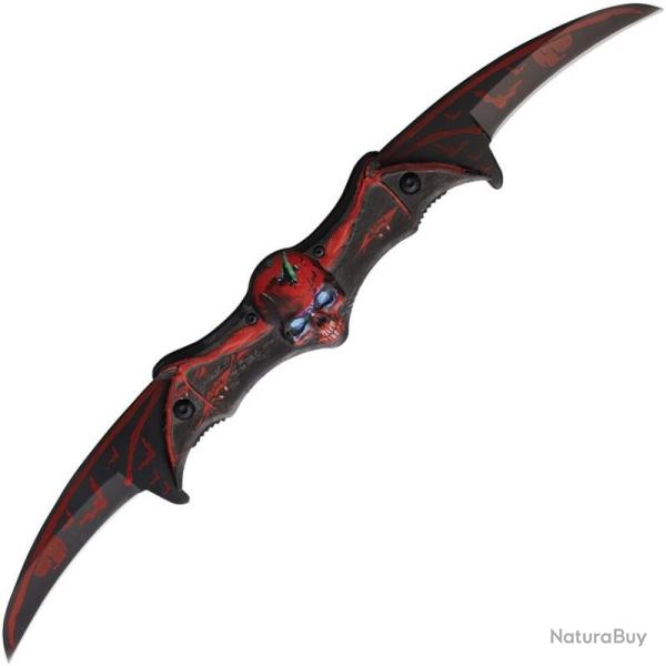 Couteau S-TEC Bat T27309RD Lame Acier Inox Manche Aluminium Noir et Rouge Linerlock A/O STT27309RD