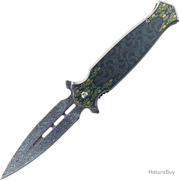 Couteau S-TEC T271709 Lame Acier Inox Manche Aluminium Gris et Jaune Linerlock A/O STT271709