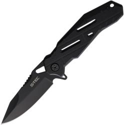 Couteau Pliant S-TEC T27162BK Lame Acier Inox Manche G10 Noir Linerlock STT27162BK