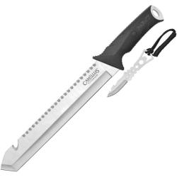 Machette Camillus Carnivore Inject Lame Acier Inox 420 Manche Caoutchouc Noir CM19818