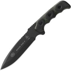 Couteau TOPS Mission Team 21 Lame Acier 1095 Manche Micarta Vert et Noir &Eacute;tui Nylon TPMT21