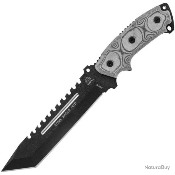 Couteau Fixe TOPS Steel Eagle 107D Lame Acier 1095 Manche Micarta Noir �tui Kydex Made In USA TP107D