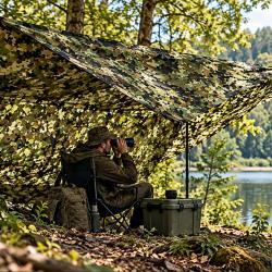 Filet Camouflage Renforc&eacute; 4,3 x 6 m - 115 g/m&sup2; - Imperm&eacute;able Anti-UV - Chasse Aff&ucirc;t Outdoor