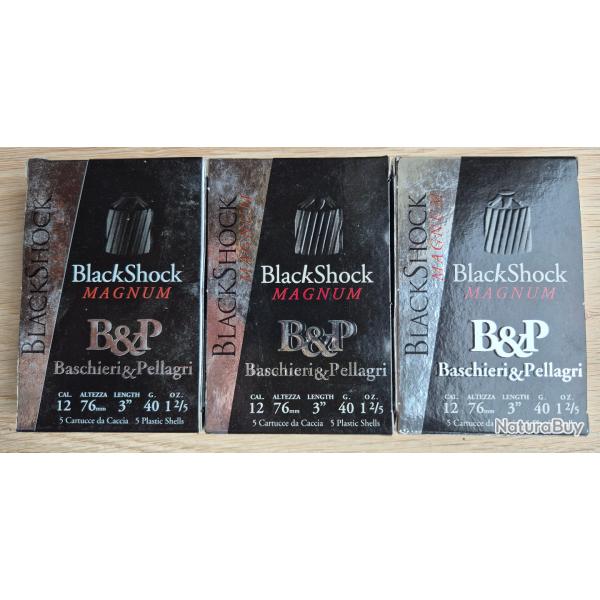 Lot de 3 boites de 5 Balles B&P Big Game Black Shock Magnum 40.5 Gr Cal 12/76