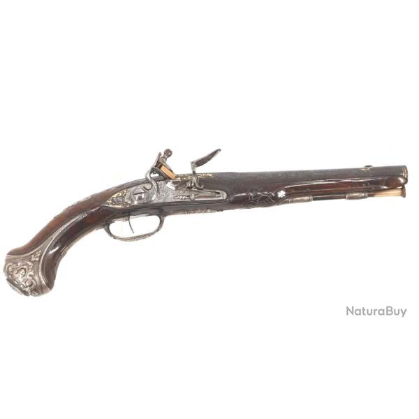 LUXUEUX PISTOLET D'OFFICIER � SILEX LABORDE � PARIS EN 1735 - FRANCE XVIII� R�GNE DE LOUIS XV Cat�go