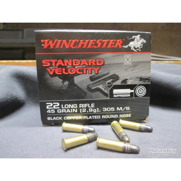 235 Balles 22LR Winchester SUBSONIC en 45grs  sp�cial  silencieux Standard Velocity