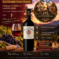 Ch&acirc;teau Canon La Gaffeli&egrave;re 2020 1 caisse de 6 bouteilles AOC St Emilion 1er Grand Cru Class&eacute;