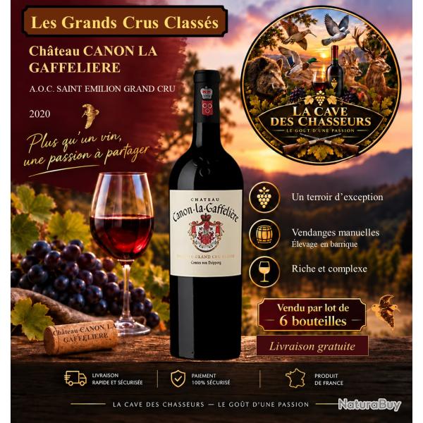 Ch�teau Canon La Gaffeli�re 2020 1 caisse de 6 bouteilles AOC St Emilion 1er Grand Cru Class�