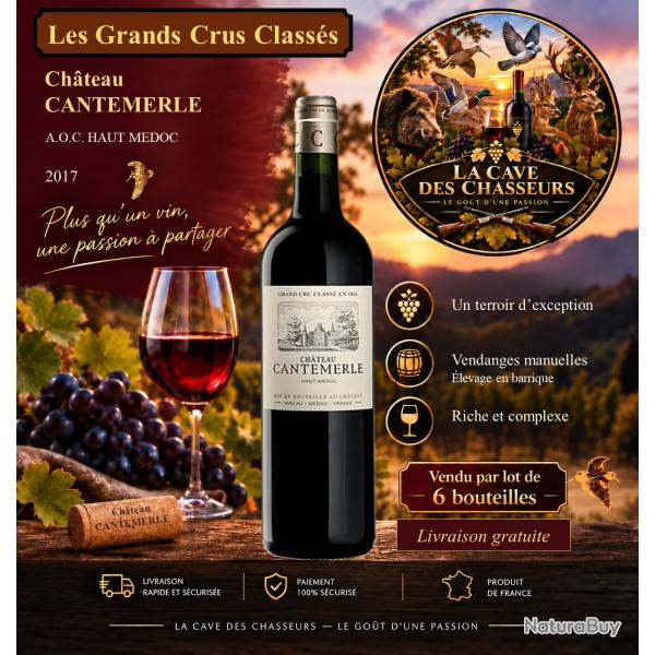 Ch�teau Cantemerle 2017 1 caisse de 6 bouteilles AOC Haut M�doc 5�me Grand Cru Class�