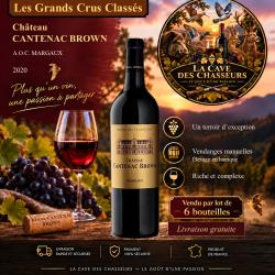 Ch&acirc;teau Cantenac Brown 2020 1 caisse de 6 bouteilles AOC Margaux 3&egrave;me Grand Cru Class&eacute;
