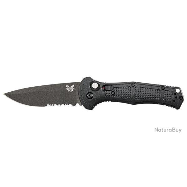 Couteau automatique Benchmade Claymore - Manche grivory/acier noir, CPM D2, tranchant lisse, lame de