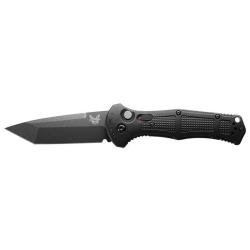 Couteau automatique Benchmade Claymore - Manche grivory noir, CPM D2, tranchant lisse, lame de 91 mm