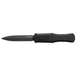 Couteau automatique Benchmade Claymore - Manche grivory noir, CPM D2, double tranchant lisse, lame d