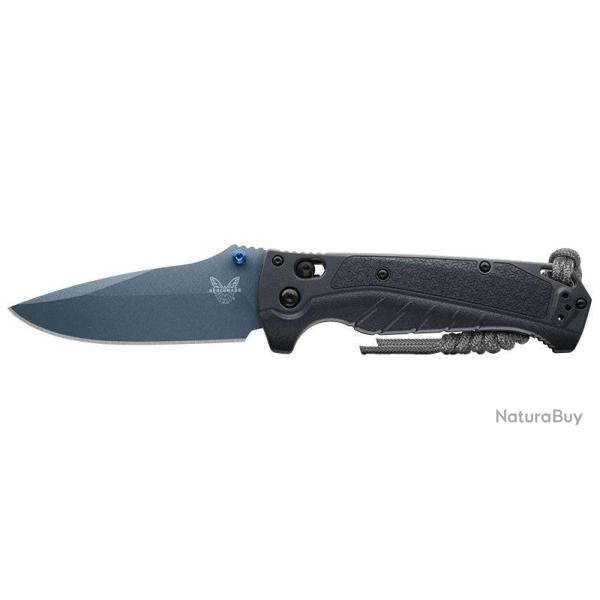 Couteau pliant Benchmade Adira MagnaCut - Manche grivory gris, lame bleu, tranchant lisse