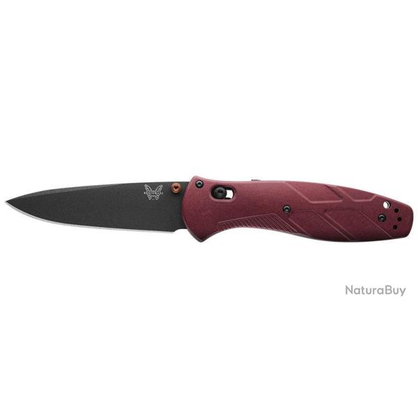 Couteau pliant Benchmade Barrage - Manche richlite rouge, lame noire, CPM S30V, lame de 92 mm