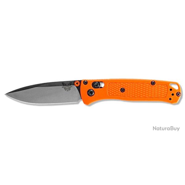 Couteau pliant Benchmade Mini Bugout - Manche grivory orange, lame blanche, CPM S30V