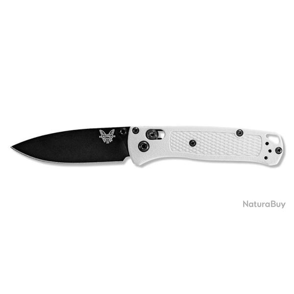 Couteau pliant Benchmade Mini Bugout - Manche grivory blanc, lame noire, CPM S30V