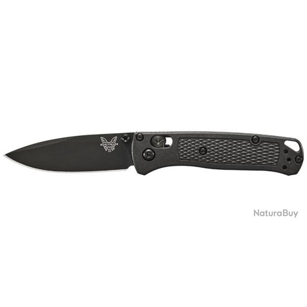 Couteau pliant Benchmade Mini Bugout - Manche cf-elite noir, lame noire, CPM S30V