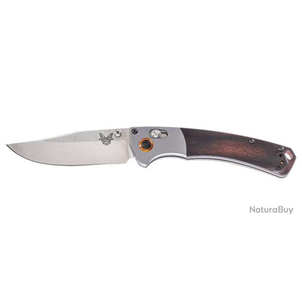 Couteau pliant Benchmade Mini Crooked River - Lame 86mm - Manche Bois stabilis� - Mitres Aluminium