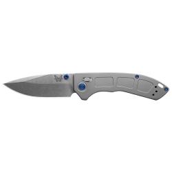 Couteau pliant Benchmade Mini Narrows titane - Manche titane gris, lame blanche