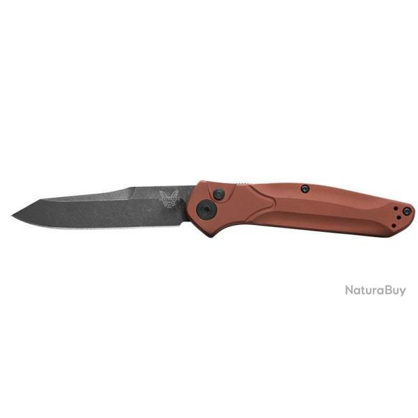 Couteau pliant Benchmade Osborne - Version automatique, aluminium marron, MagnaCut