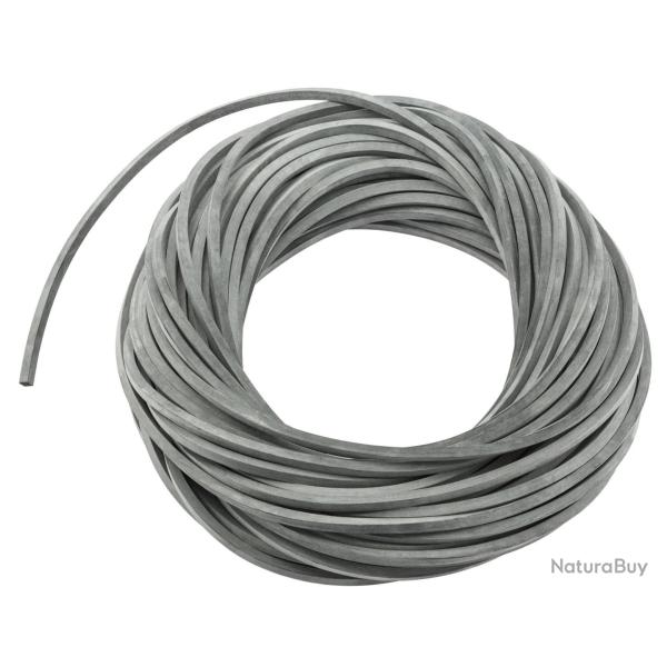 Caoutchouc Elastique gris 5x5mm pour lance pierres - 1 metre
