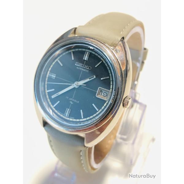 Montre Vintage Seiko Automatic Calibre 7005 - 100% D'Origine - Cadran Anthracite & Date 1970s