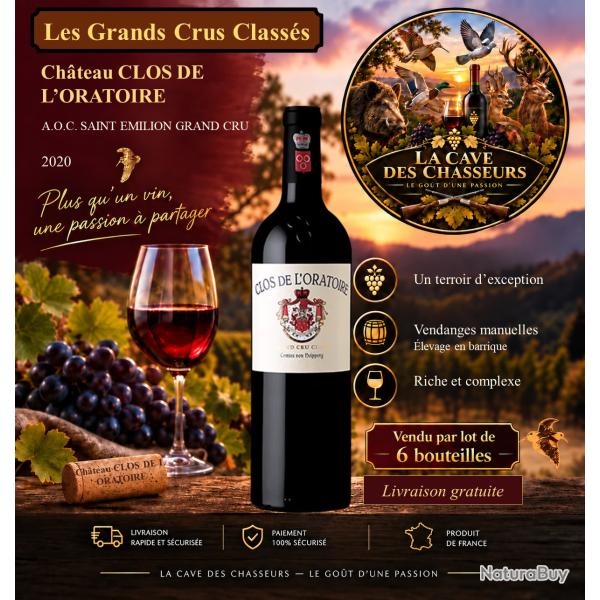Clos de l'Oratoire 2020 1 caisse de 6 bouteilles de 75cl AOC Saint Emilion Grand Cru Class�