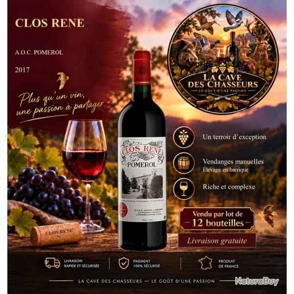 Clos Ren� 2017 1 caisse de 12 bouteilles de 75cl AOC Pomerol