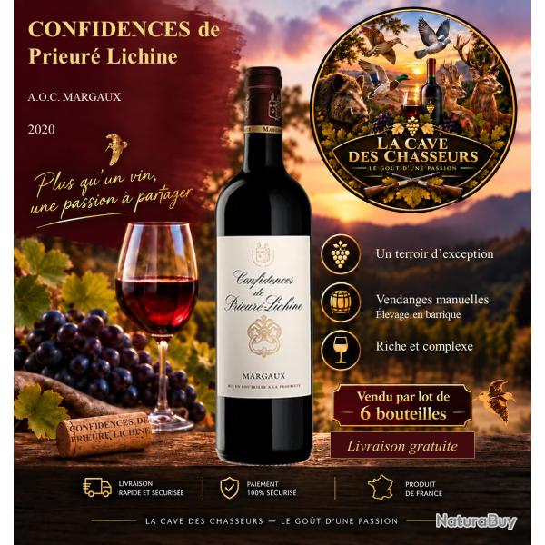Confidences de Prieur� Lichine 2020 1 caisse de 6 bouteilles de 75cl AOC Margaux
